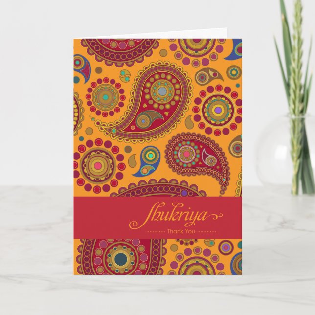 Priya - Paisley2 Print Thank You Card (Front)