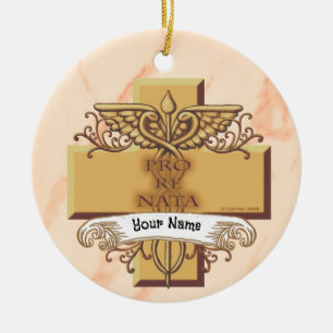 PRN caduceus nurse Ceramic Ornament