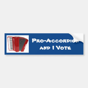 Pro-Accordion and I Vote Political Bumper Sticker