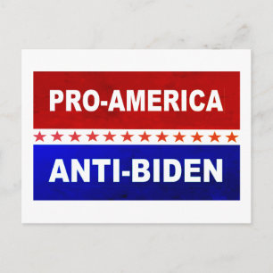 Pro-America Anti-Biden red white and blue Postcard