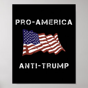 Pro-america Anti-trump American Usa Flag Poster