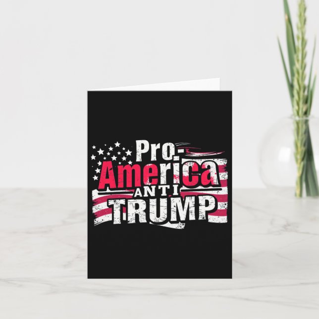 Pro-america Anti-trump - American Usa Flag Resist  Card (Front)