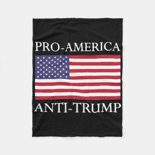 Pro-america Anti-trump - American Usa Flag Resist Fleece Blanket