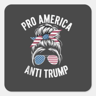 Pro-America Anti-Trump American USA Flag Resist Square Sticker