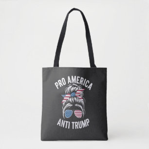 Pro-America Anti-Trump American USA Flag Resist Tote Bag