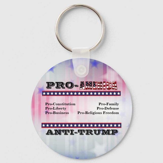 PRO-AMERICA  ANTI-TRUMP KEY RING (Front)
