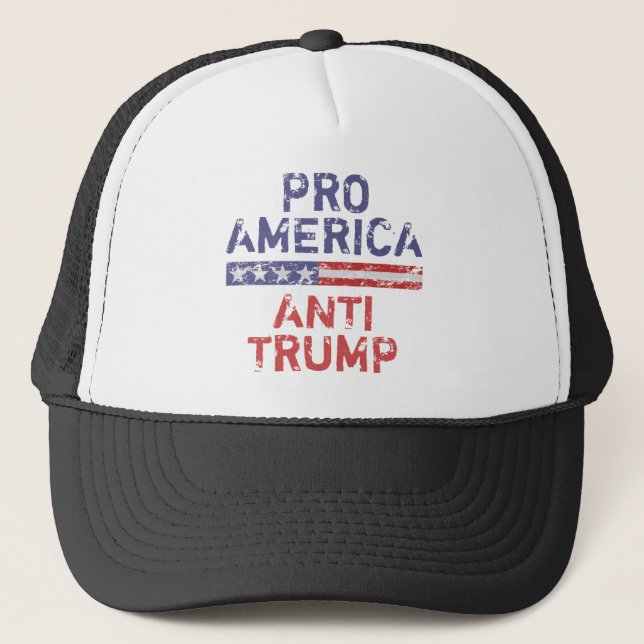 Pro-America Anti-Trump Trucker Hat (Front)
