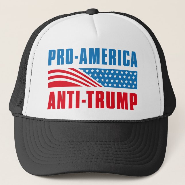 Pro- America Anti Trump Trucker Hat (Front)