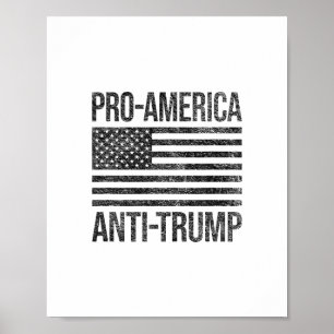 Pro America Anti Trump Us American Flag Patriot Poster