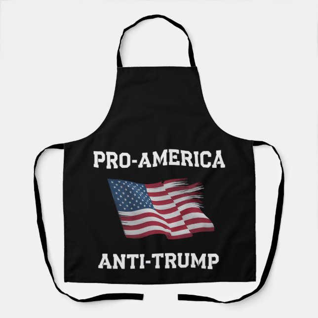 Pro America Anti Trump Vintage USA Flag Apron (Front)