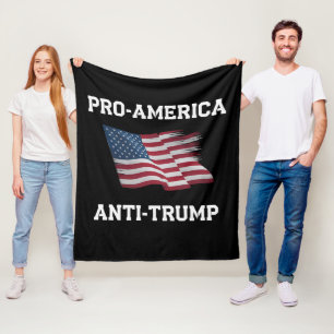 Pro America Anti Trump Vintage USA Flag Fleece Blanket