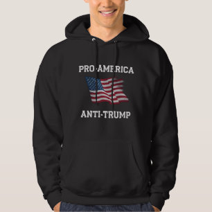 Pro America Anti Trump Vintage USA Flag Hoodie