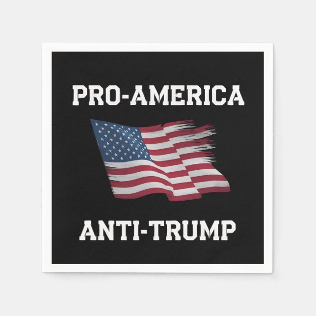 Pro America Anti Trump Vintage USA Flag Napkin (Front)
