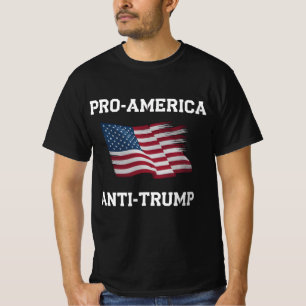Pro America Anti Trump Vintage USA Flag T-Shirt