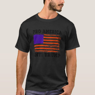 Pro America Anti trump with American Flag Men Wome T-Shirt