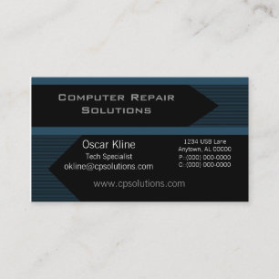 Pro Arrows Business Card, Medium Blue Card