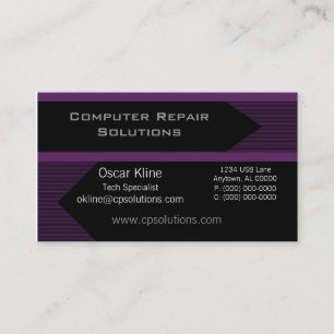 Pro Arrows Business Card, Plum Purple Card