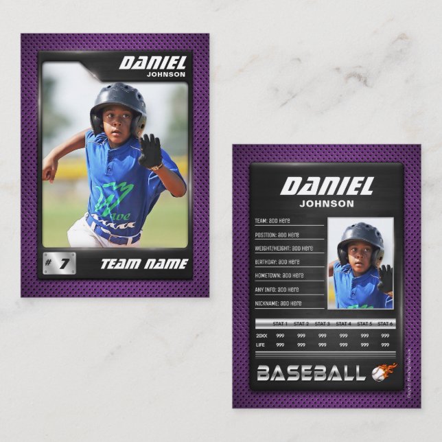PRO Baseball Card with Stats Player Trading Card  (Front/Back)