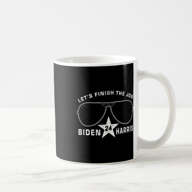 Pro Biden Harris President Democracy Campaign Vint Coffee Mug (Right)