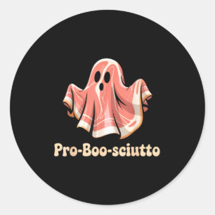 Pro Boo Sciutto Funny Italian Halloween Ghost Pros Classic Round Sticker