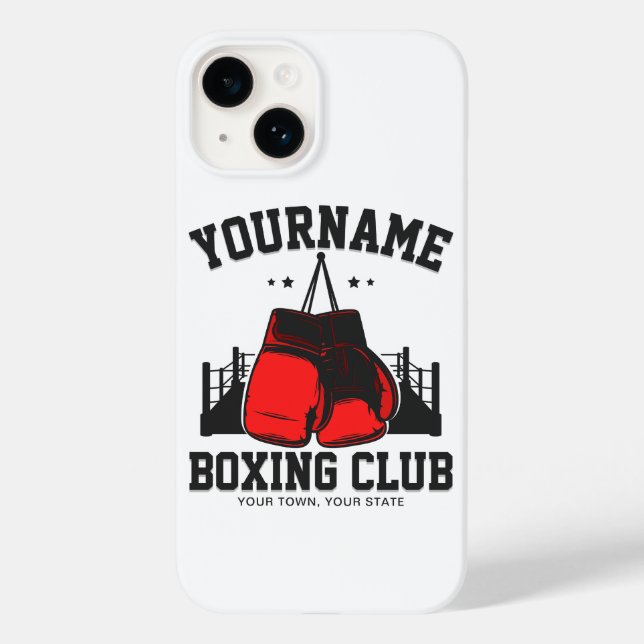 Pro Boxer ADD NAME Red Gloves Boxing Ring Training Case-Mate iPhone Case (Back)