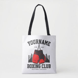 Pro Boxer ADD NAME Red Gloves Boxing Ring Training Tote Bag