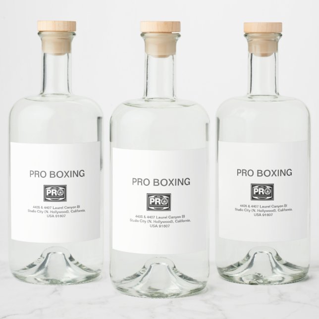 PRO BOXING LIQUOR BOTTLE LABEL (Bottles)