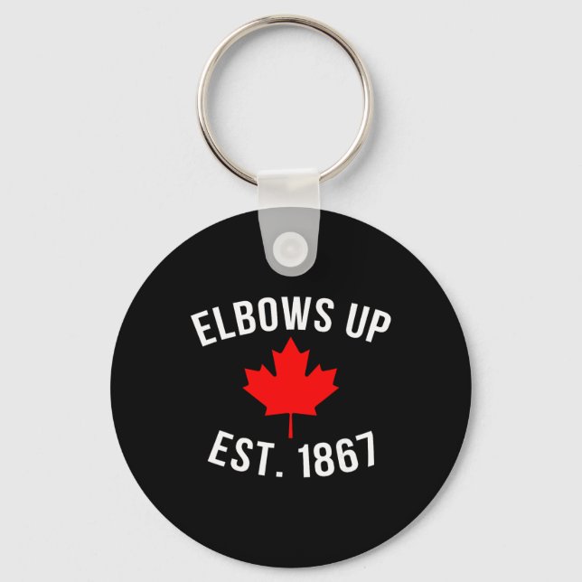 Pro Canada Elbows Up Established 1867  Key Ring (Front)