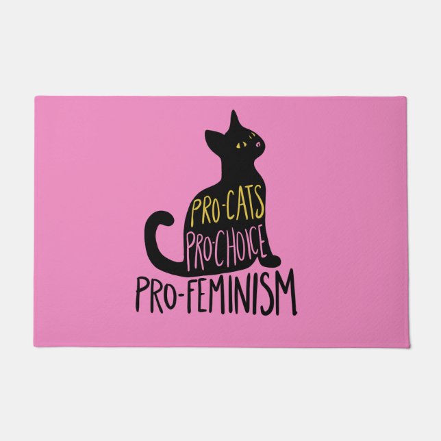 Pro-cats Pro-choice pro-feminism  Doormat (Front)