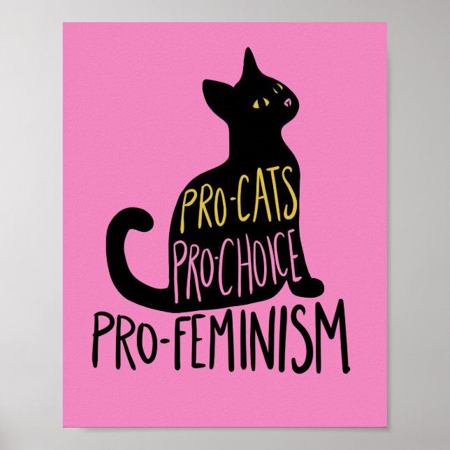 Pro-cats Pro-choice pro-feminism Poster (Front)