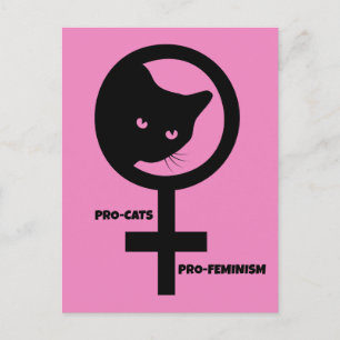 Pro Cats Pro Feminism Postcard