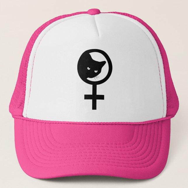 Pro Cats Pro Feminism Trucker Hat (Front)