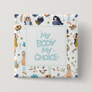 Pro-Choice Floral Patterned 15 Cm Square Badge