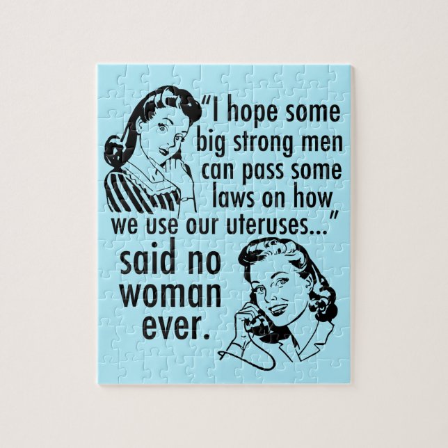 Pro Choice Humor Retro Political Cartoon Jigsaw Puzzle (Vertical)
