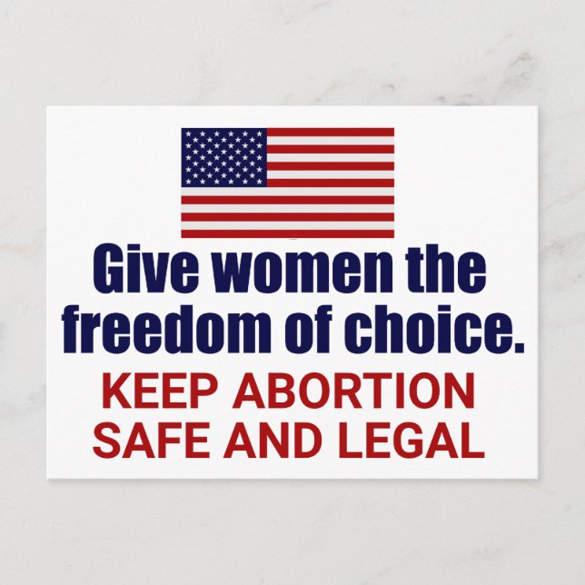 Pro Choice Keep Abortion Safe and Legal Political Postcard (Front)