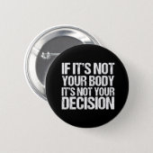 Pro Choice Not Your Body Not Your Decision 6 Cm Round Badge (Front & Back)