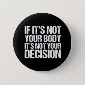 Pro Choice Not Your Body Not Your Decision 6 Cm Round Badge (Front)