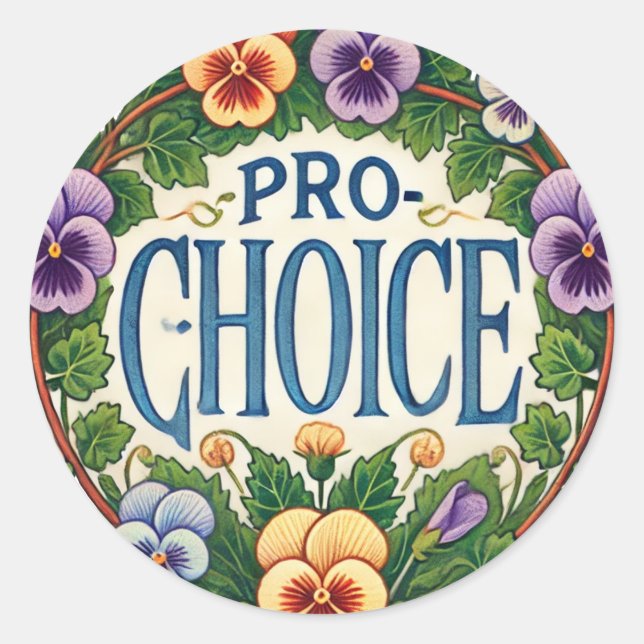 Pro-Choice Pansy Flower                            Classic Round Sticker (Front)