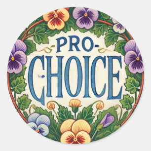 Pro-Choice Pansy Flower                            Classic Round Sticker