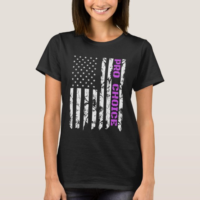 Pro Choice, Patriotic Purple American Pro Abortion T-Shirt (Front)
