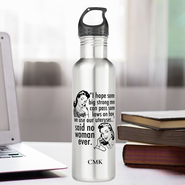 Pro Choice Political Cartoon Funny Feminist Custom 710 Ml Water Bottle (Creator Uploaded)