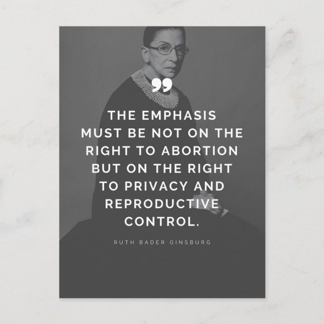 Pro Choice Ruth Bader Ginsburg Quote Postcard (Front)