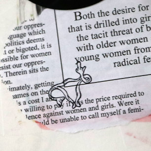 Pro-choice uterus flip off rubber stamp