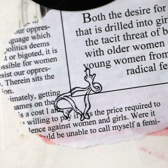 Pro-choice uterus flip off  rubber stamp (Creator Uploaded)