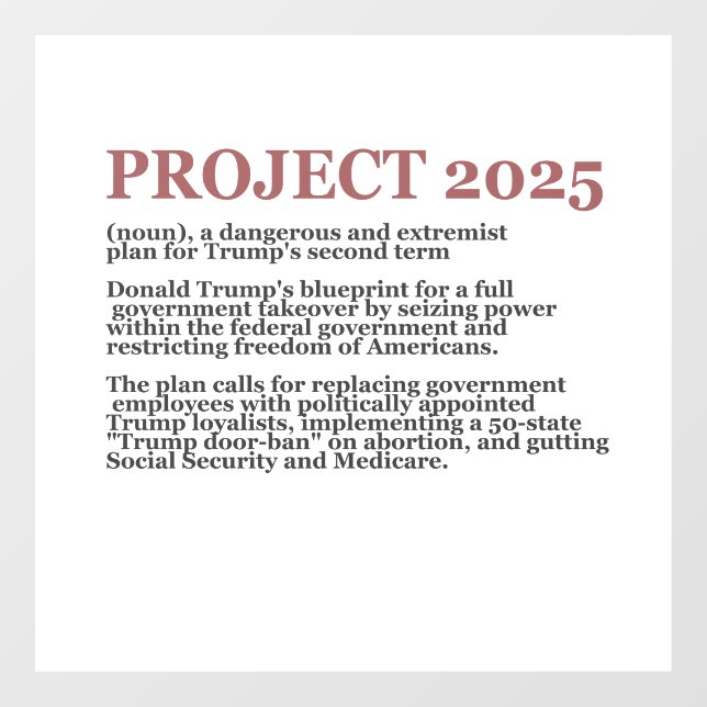 Pro Democracy Anti Project 2025 Republican Trump  (Sheet)