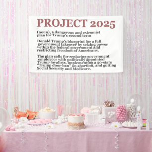 Pro Democracy Anti Project 2025 Republican Trump  Banner