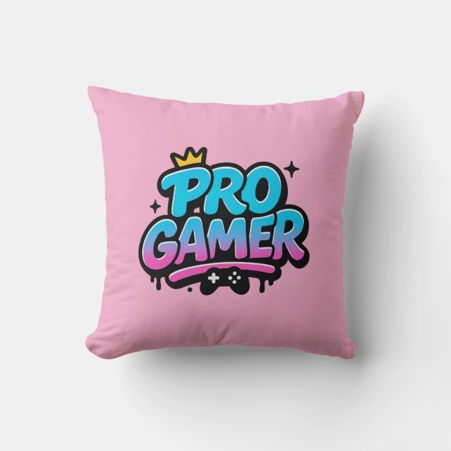 PRO GAMER Graffiti Logo Cushion (Front)