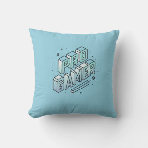 PRO GAMER — Isometric 3D Block Letter Logo Cushion