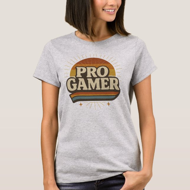 PRO GAMER — Vintage Sunset Badge T-Shirt (Front)