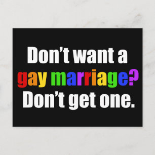 Pro Gay Marriage Postcard